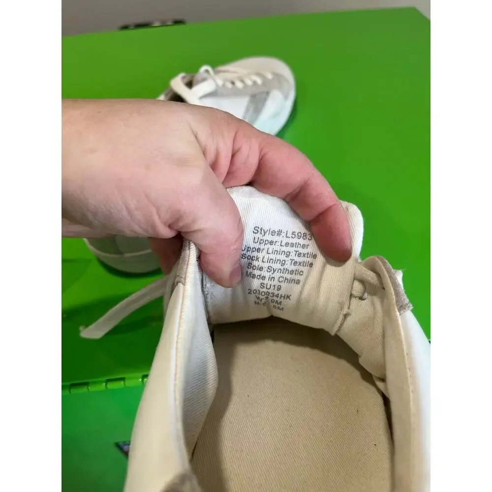 Madewell Leather Sneakers White Gray Low Top Casual Shoes Sz 9